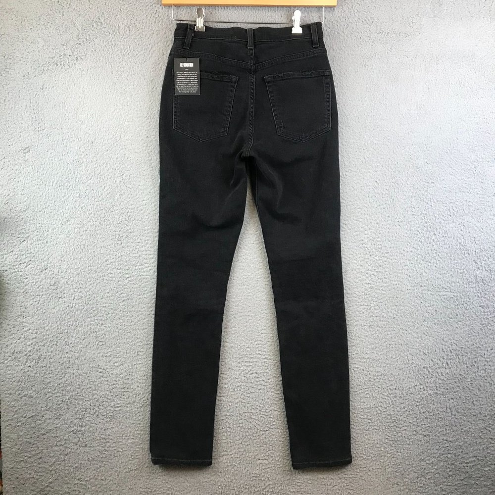 NWT Reformation Jeans Womens Hepburn Skinny Jeans Size 25 Black High Rise - Picture 2 of 11